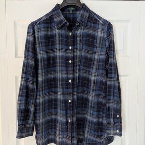 Lauren Ralph Lauren Jeans Co Women's Blue Plaid Shirt